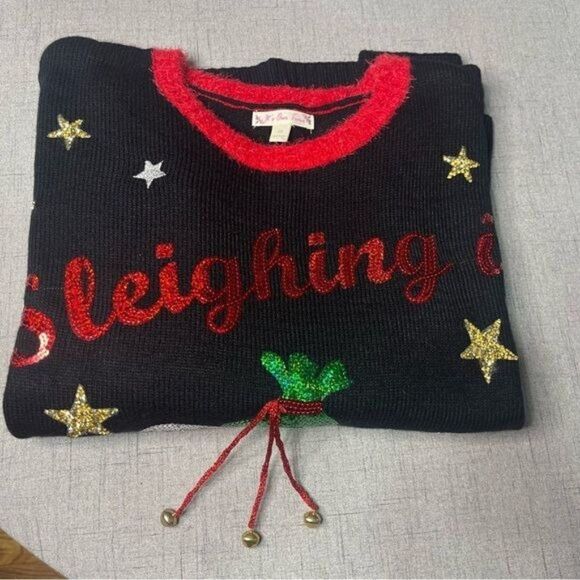 Holiday Sequin Ugly Christmas Sweater Sleighing It 2X - Picture 3 of 10